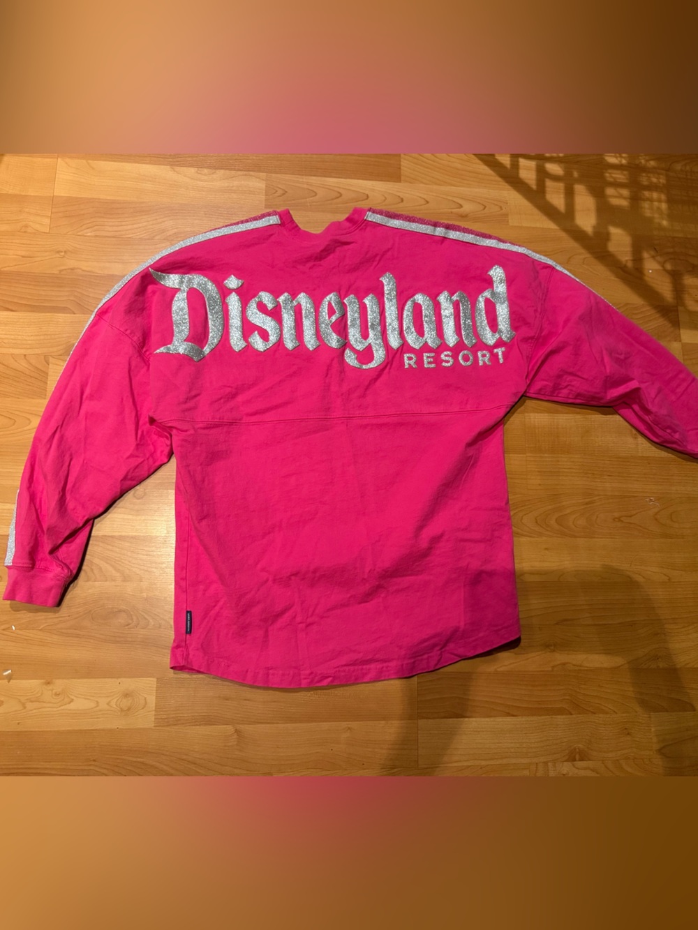 Disneyland Resort Spirit Jersey Hot Pink Silver Glitter Size Medium